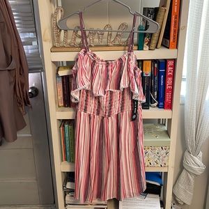 Lovely Pink Striped Dress SZ L NWT